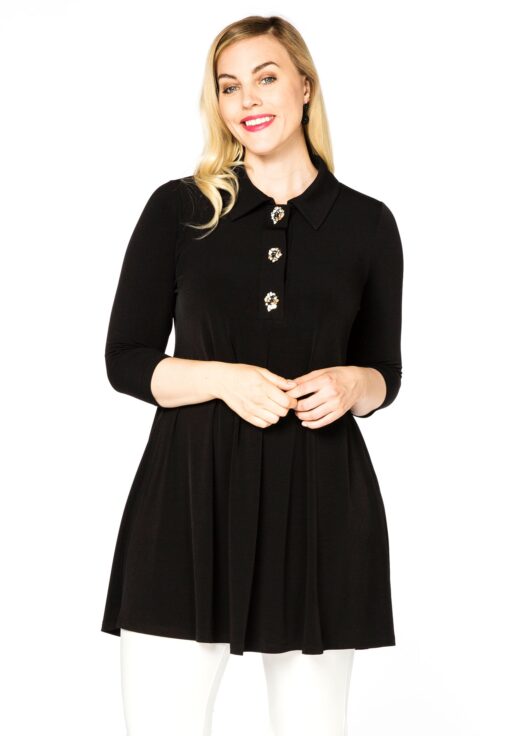 Yoek Tuniek wide bot polo | Zwart | Maat 50/52
