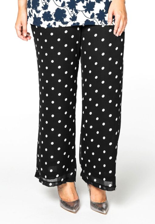 Yoek Lange broek DOTS | Zwart | Maat 46/48