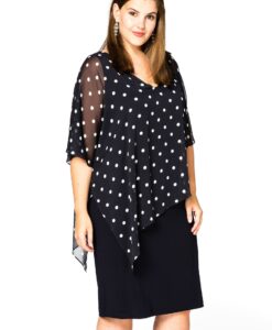 Yoek Jurk met laag DOTS | Blauw | Maat 58/60