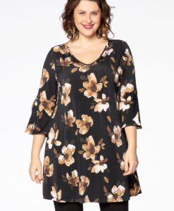 Yoek Tuniek ROSE wide bottom | Zwart | Maat 50/52