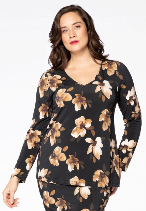 Yoek Shirt relax ROSE | Zwart | Maat 58/60