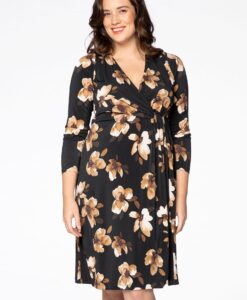 Yoek Jurk met overslag ROSE | Zwart | Maat 58/60