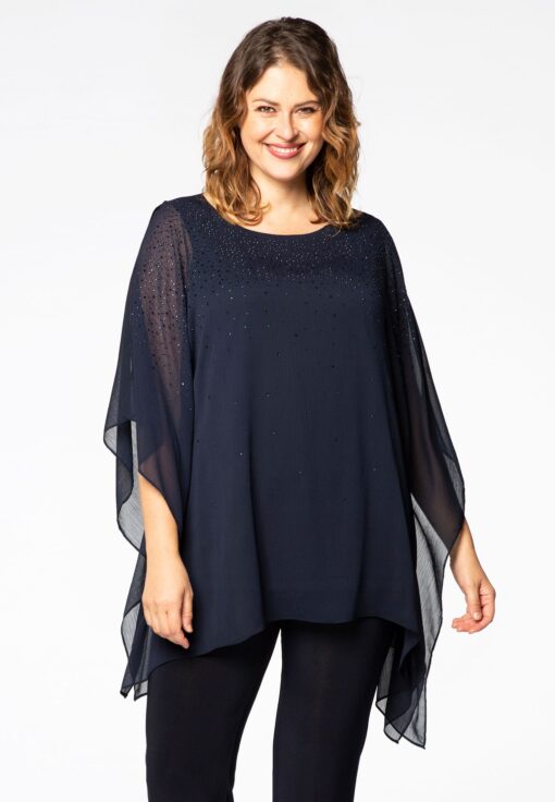 Yoek Tuniek met strass | Blauw | Maat 50/52
