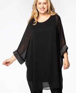 Yoek Tuniek met strass | Zwart | Maat 50/52
