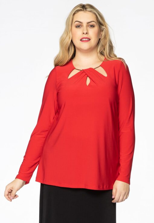 Yoek Shirt relax cut-out | Rood | Maat 54/56
