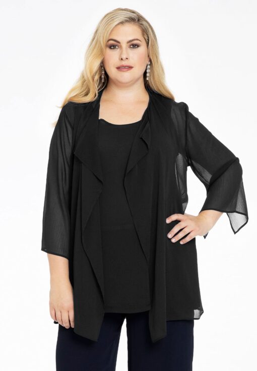 Yoek Blouse-jasje | Zwart | Maat 42/44