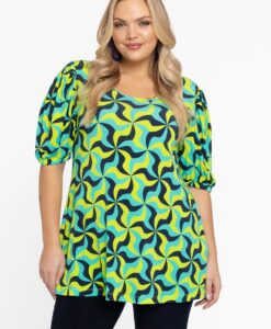 Yoek Tuniek flare ESTELLE | Turquoise | Maat 54/56