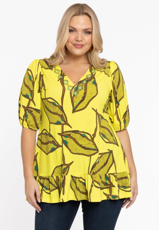 Yoek Tuniek V-neck | Geel | Maat 42/44