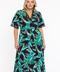 Yoek Jurk met kant EDEN | Groen | Maat 58/60