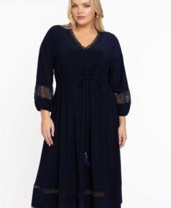 Yoek Jurk met kant | Blauw | Maat 46/48