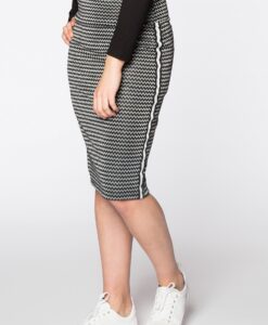 Yoek Skirt zigzag | Zilver | Maat 46/48