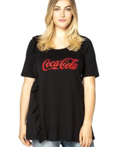 Yoek Tuniek flare ruffle Coca Cola | Zwart | Maat 58/60