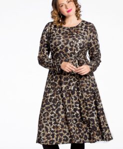 Yoek Jurk met strik LEO GRANDE | Zwart | Maat 54/56