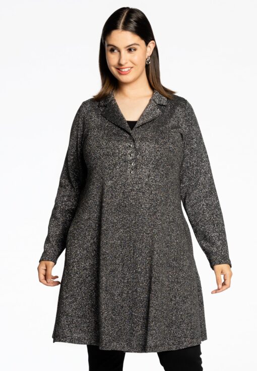 Yoek Cardi-blazer LUREX | Zilver | Maat 58/60