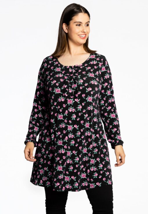 Yoek Tuniek wide bottom LOULOU | Zwart | Maat 58/60