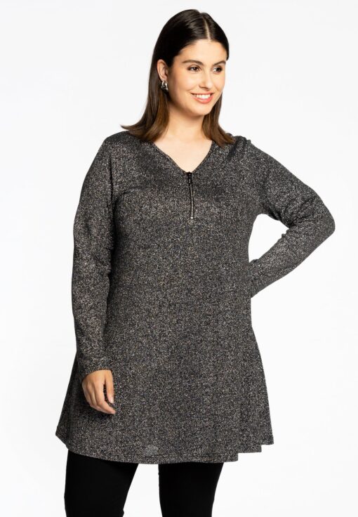 Yoek Tuniek wide bottom LUREX | Zilver | Maat 54/56