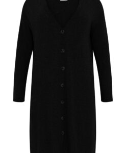 Yoek Lange cardigan | Zwart | Maat 54/56