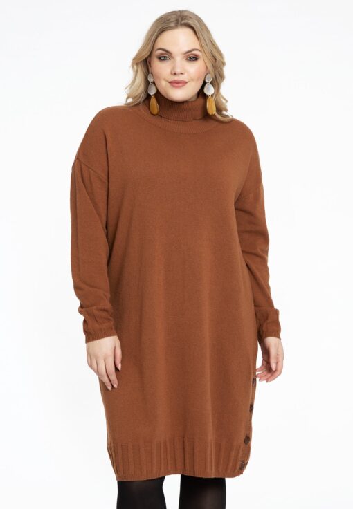 Yoek Jurk met col | Bruin | Maat 50/52