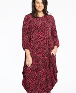 Yoek Jurk lang Balloon RED LEO | Rood | Maat 54/56