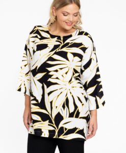 Yoek Tuniek vierkant PALMIER | Zwart | Maat 46/48