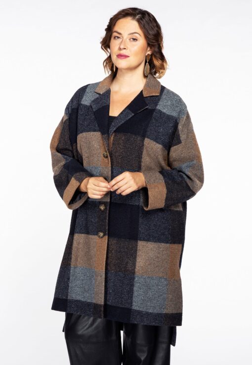 Yoek Cardi-jacket wool | Blauw | Maat 50/52