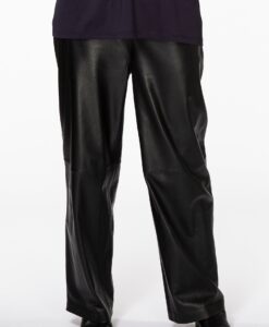 Yoek Trousers wide leather | Zwart | Maat 54/56