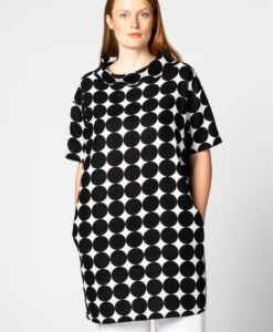 Yoek Tuniek met kraag CIRCLE | Zwart | Maat 42/44