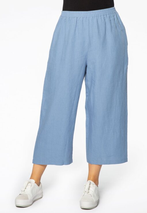 Yoek Wijde broek linnen | Indigo | Maat 50/52