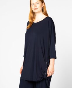 Yoek Tunic side puckering | Blauw | Maat 54/56