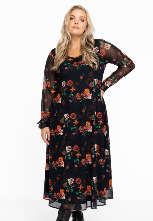 Yoek Jurk lang BABY ROSE | Zwart | Maat 58/60