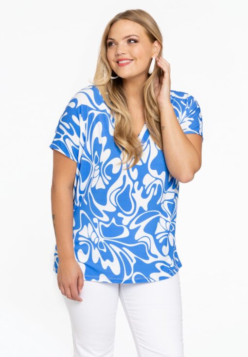 Yoek Shirt V-hals | Licht Blauw | Maat 46/48
