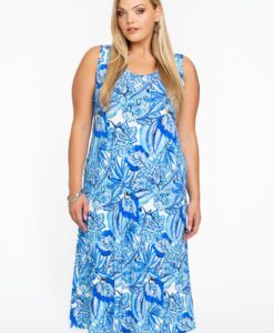 Yoek Jurk met strass | Blauw | Maat 58/60