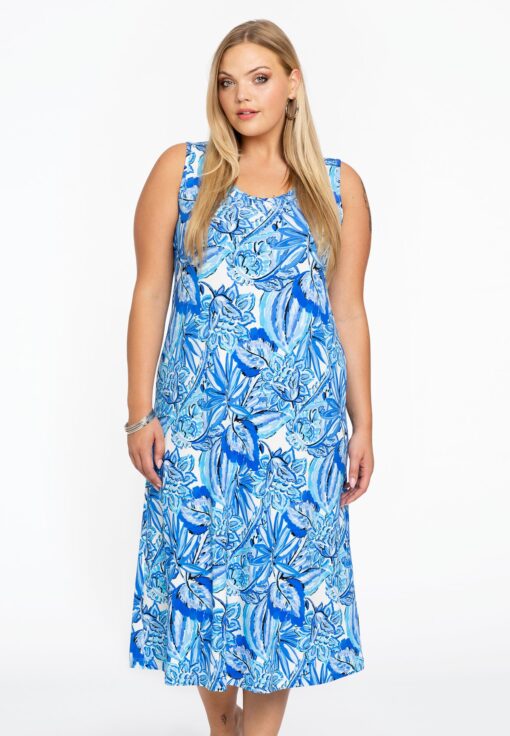 Yoek Jurk met strass | Blauw | Maat 58/60