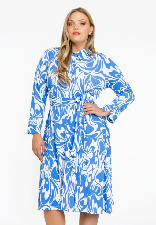 Yoek Blouse-jurk | Licht Blauw | Maat 46/48