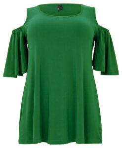 Yoek Tuniek flare met uitsnedes | Groen | Maat 54/56