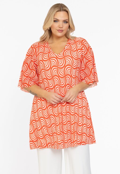 Yoek Tuniek plisse | Rood | Maat 58/60