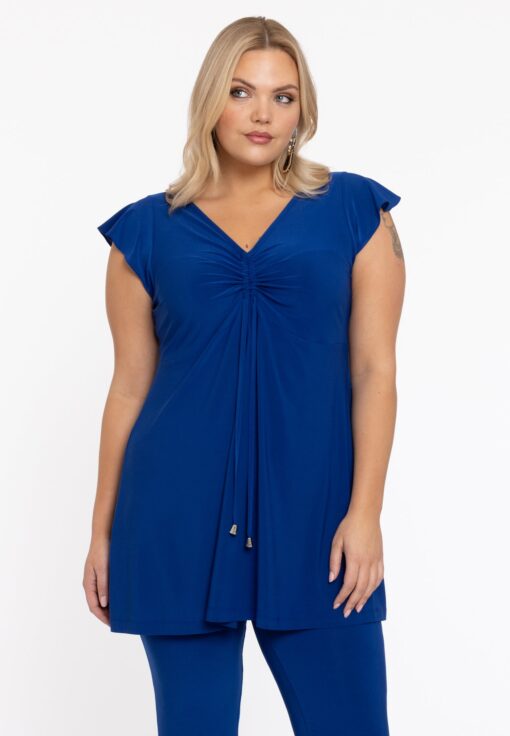 Yoek Tuniek met kapmouwen | Indigo | Maat 54/56