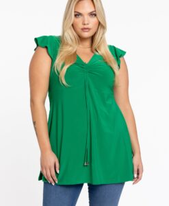 Yoek Tuniek met kapmouwen | Groen | Maat 58/60