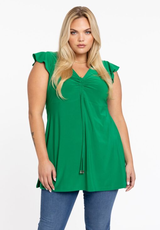 Yoek Tuniek met kapmouwen | Groen | Maat 58/60