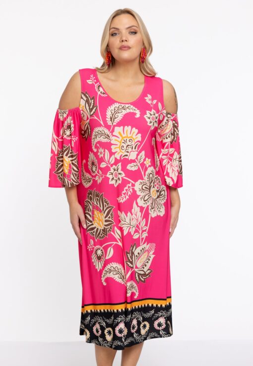 Yoek Jurk met cut-out ZARIA | Roze | Maat 58/60