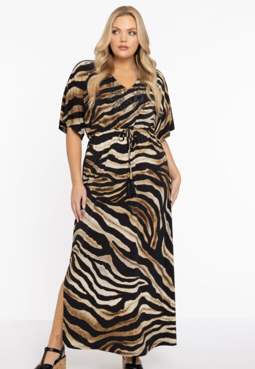 Yoek Jurk met steentjes PANTHERA | Bruin | Maat 58/60