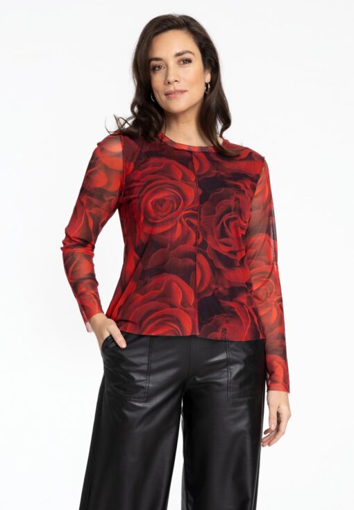 Yoek Shirt ROSANNA | Rood | Maat 58/60