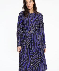 Yoek Jurk met riem LINA | Zwart | Maat 54/56