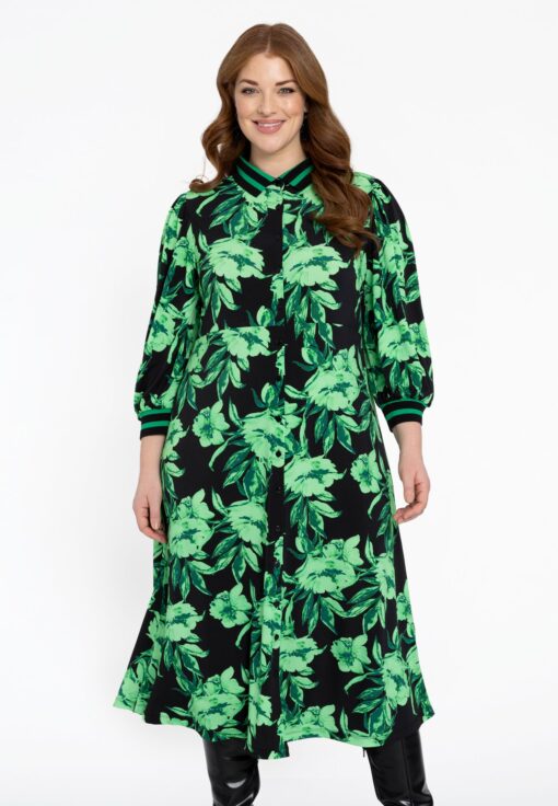 Yoek Jurk met hals FLORENCE | Zwart | Maat 58/60