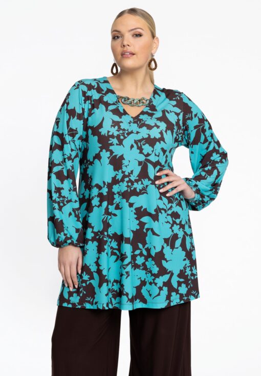 Yoek Tuniek V-halsketting JONES | Turquoise | Maat 50/52
