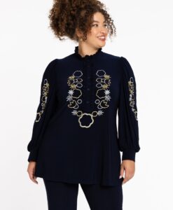 Yoek Tuniek geborduurd | Blauw | Maat 54/56