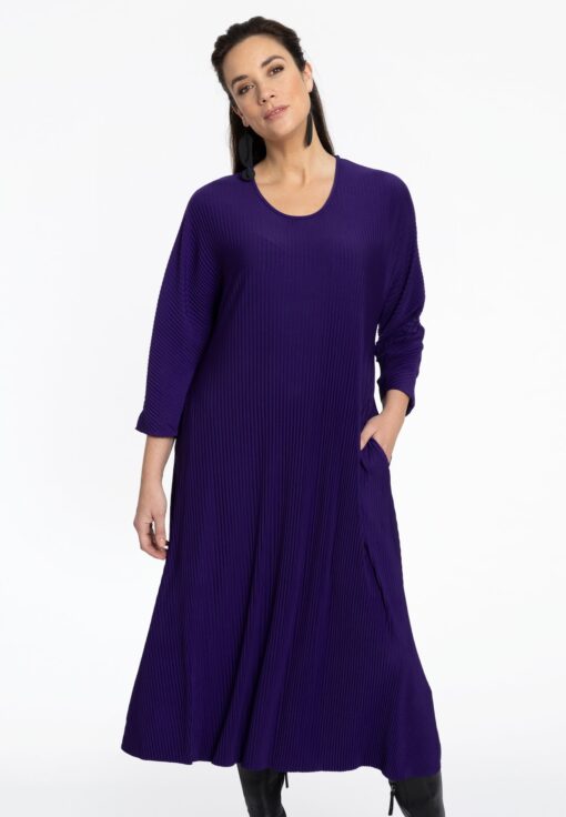 Yoek Jurk PLISSE | Paars | Maat 58/60