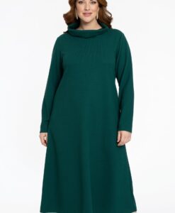 Yoek Jurk met hoge kraag | Dark Green | Maat 50/52