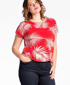 Yoek Shirt wijd PALMA | Rood | Maat XL