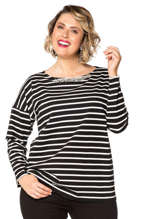 Yoek Shirt wide stones | Zwart | Maat XXL